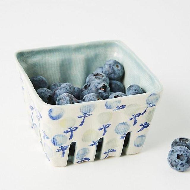 Floral Ceramic Berry Basket