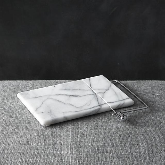 Crate & Barrel - French Kitchen Marble Cheese Board with Slicer