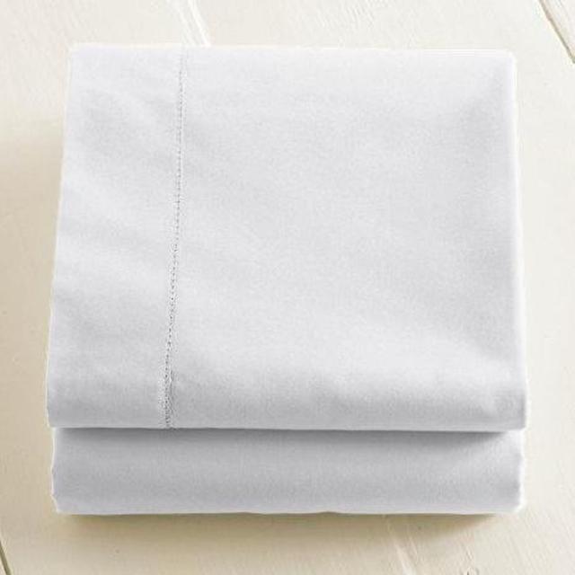 L.L. Bean - 280-Thread-Count Pima Cotton Percale Sheet, Queen Flat in White