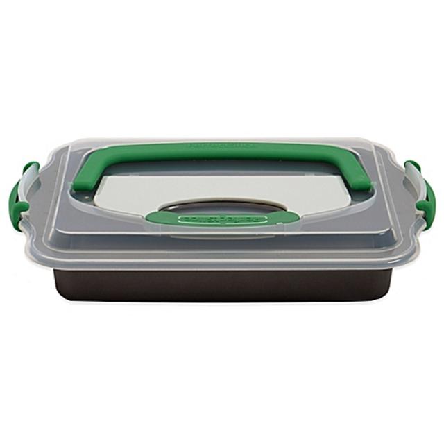 BergHOFF® Perfect Slice 13-Inch x 9-Inch Covered Cake Pan with Slicer Tool