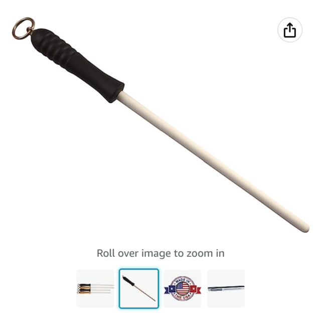 Idahone Fine Ceramic Sharpening Rod (12", Black Handle)