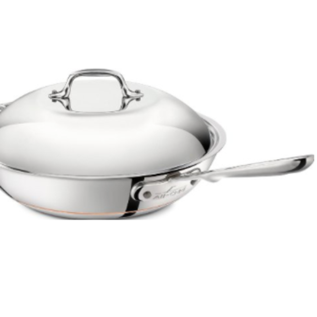 All-Clad 6412 SS Copper Core 5-Ply Bonded Chefs Pan / Cookware, 12-Inch, Silver