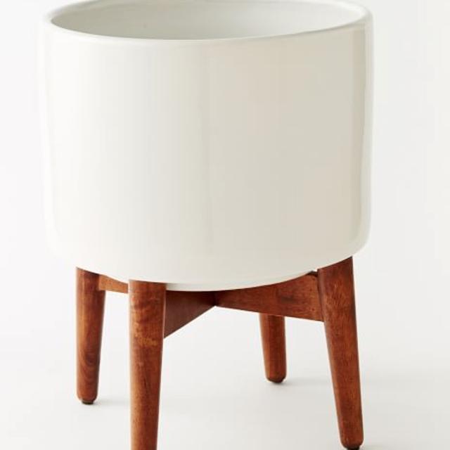 Mid-Century Turned Leg Standing Planters