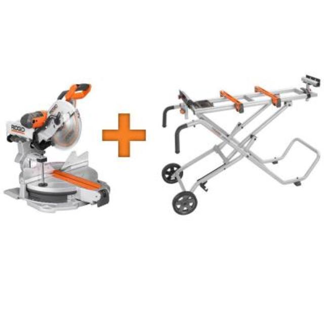 12 in. Sliding Compound Miter Saw with Free Mobile Miter Saw Stand