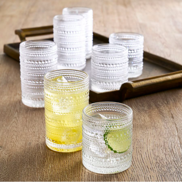 Jupiter Hobnail Drinking Glasses - Clear - set of 6