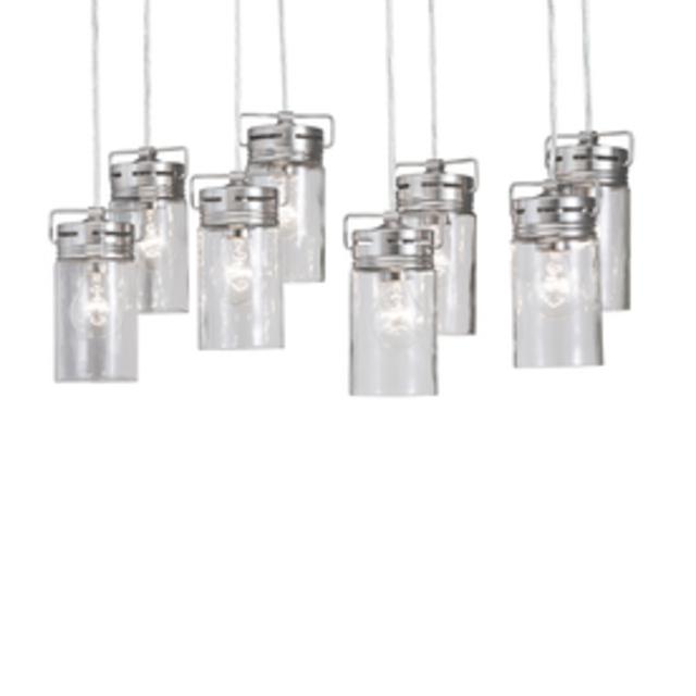 allen + roth Vallymede 7.7-in Brushed Nickel Multi-Pendant Light with Clear Glass Shade