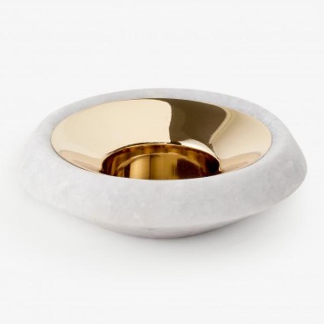 Tom Dixon Brass & Stone Tealight Candleholder