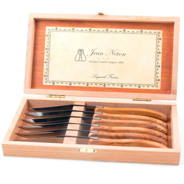 Laguiole Olive Wood Steak Knives Set of 6