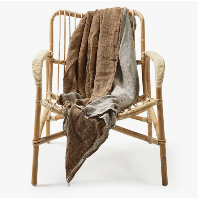 By Molle Linen Throw Hazel