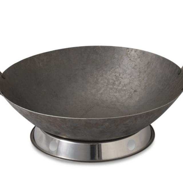 Artisan Hammered Carbon Steel Round Bottom Wok with Ring