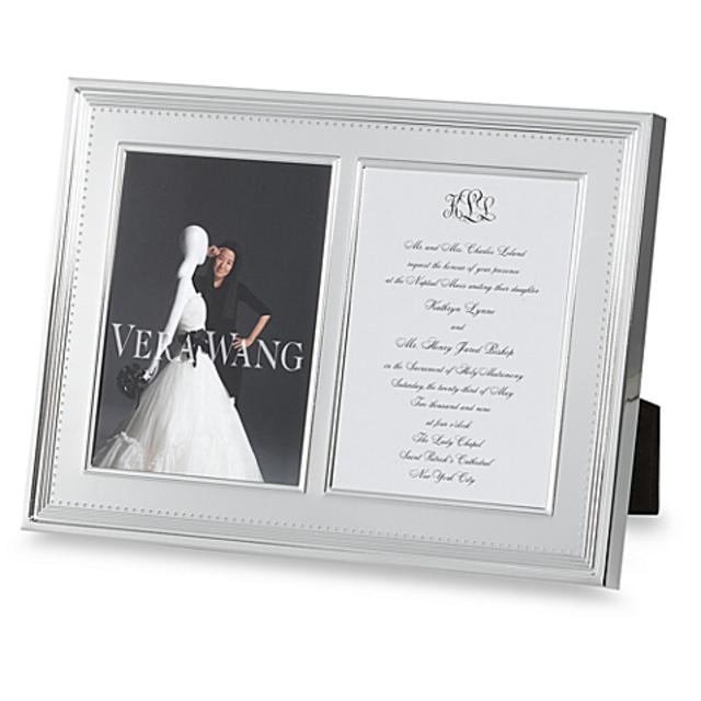 Vera Wang Wedgwood® Grosgrain Double 5-Inch x 7-Inch Metal Frame