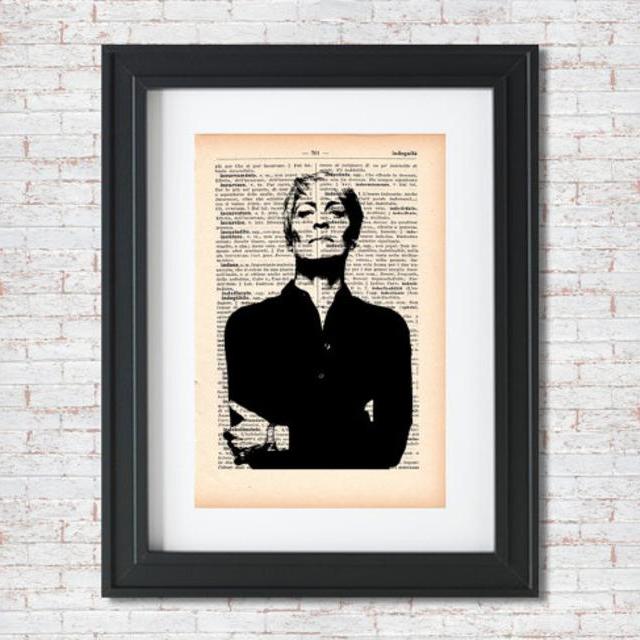 Claire Underwood Silhouette House of cards Dictionary art print - Upcycled dictionary art - Book print page art  #064