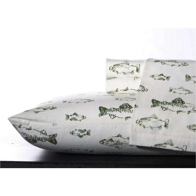 Novelty Print Queen Flannel Sheet Set - School of Fish