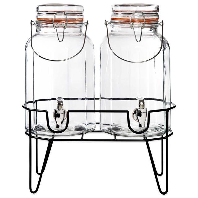 Del Sol Panel Double Beverage Dispensers with Stand