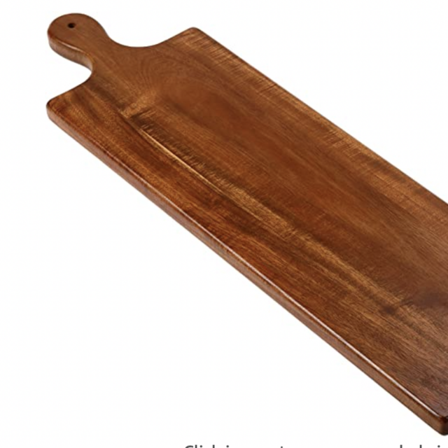 BirdRock Home 31.5” Acacia Wooden Cheese Serving Board with Handle - Large - Extra Long - Party Charcuterie for Appetizers Food Kitchen Platter - Bread Meat Fruit Display - Natural Wood - Espresso