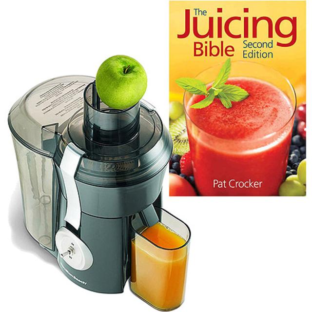 Hamilton Beach Big Mouth Juice Extractor with The Juicing Bible Bundle