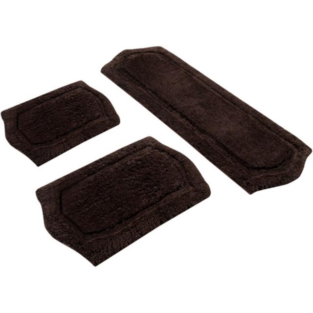 3-Piece Paradise Memory Foam Bath Rug Set, Chocolate