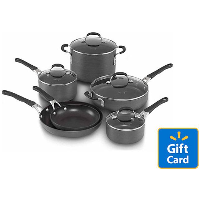 Cooking with Calphalon 10-Piece Hard-Anodized Cookware Set with Bonus $20 Gift Card