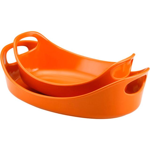 Rachael Ray 2-Piece Stoneware Bubble & Brown Baker Set