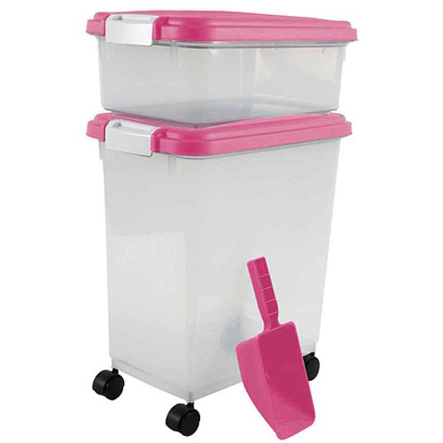 IRIS Combo Food Storage Container with Scoop, 10.8" W x 16.5" D x 18.6" H, Mulitple Colors Available