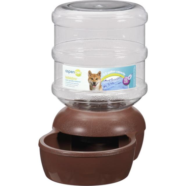 Aspen Pet LeBistro Auto Gravity 2.5 Gal Pet Waterer, Brown