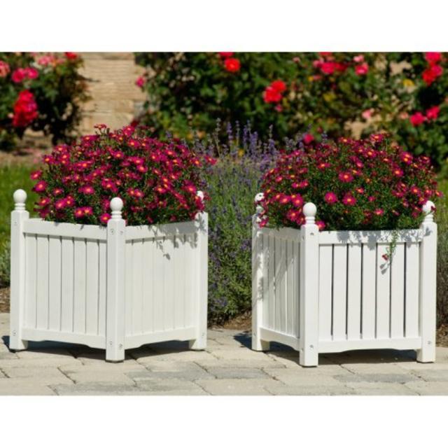 Square Solid Wood Lexington Planter Box