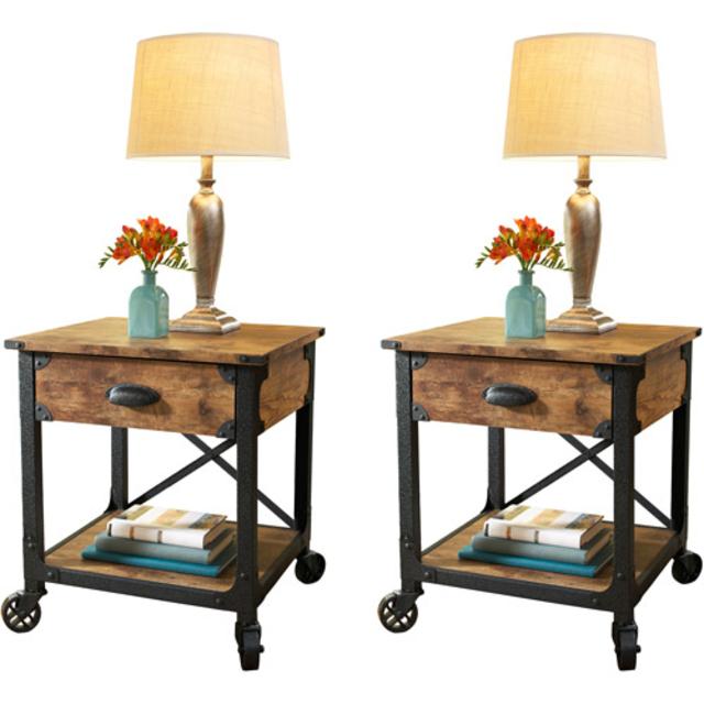 Better Homes and Garden Rustic Country Side Table, Set of 2