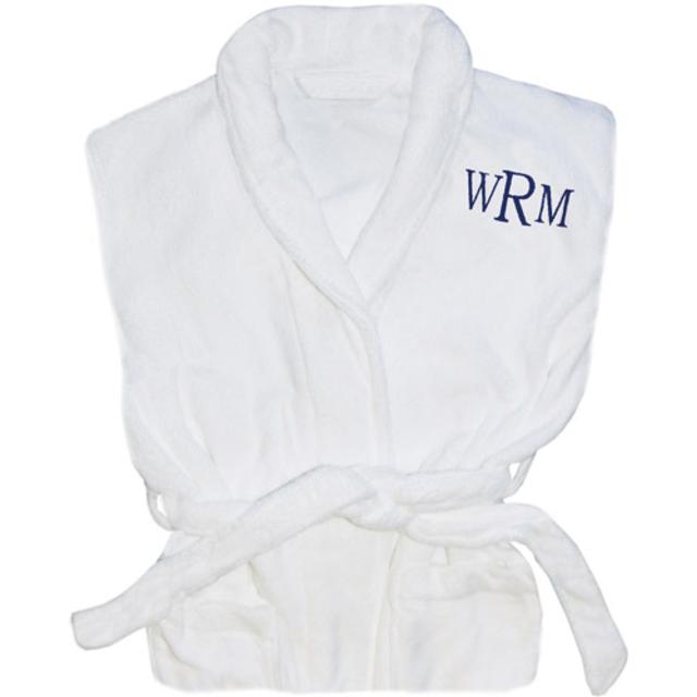 Personalized Shawl Collar Robe, Navy Font