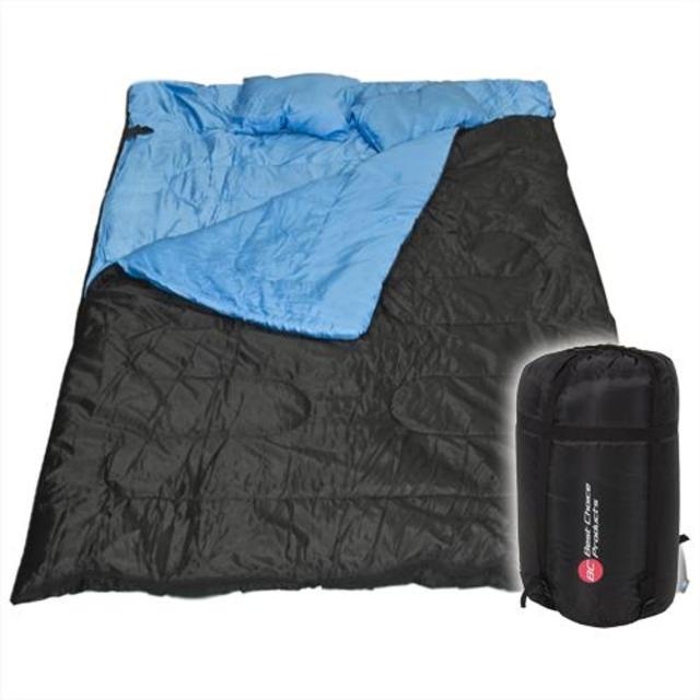 Huge Double Sleeping Bag 23F/-5C 2 Person Camping Hiking 86"x60" W/2 Pillows New