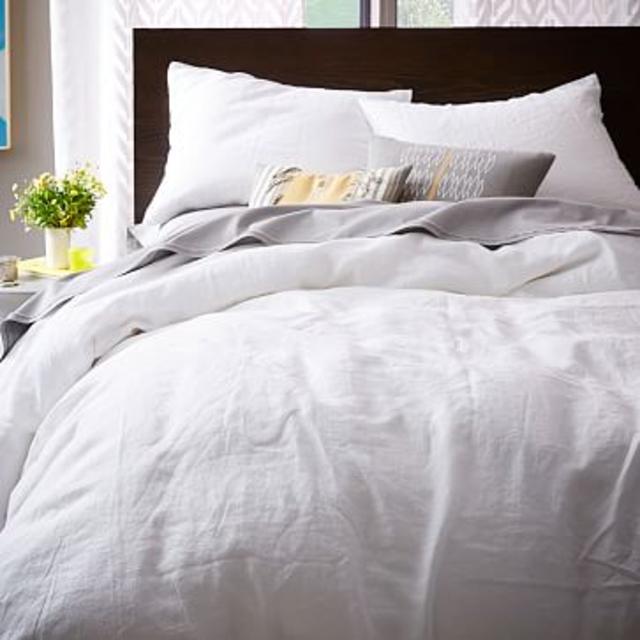 Belgian Flax Linen Duvet Cover (Full/Queen) - White