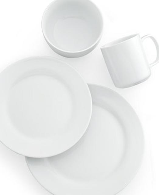 The Cellar Whiteware Rim 4-Piece Place Setting