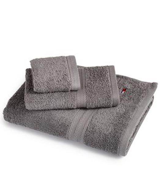 Tommy Hilfiger All American II Cotton Washcloth- Steel Gray