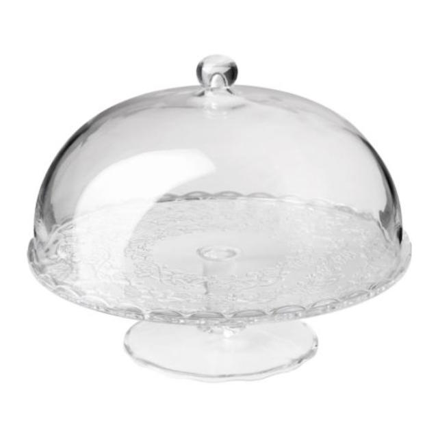 ARV BRÖLLOP Cake stand with lid, clear glass