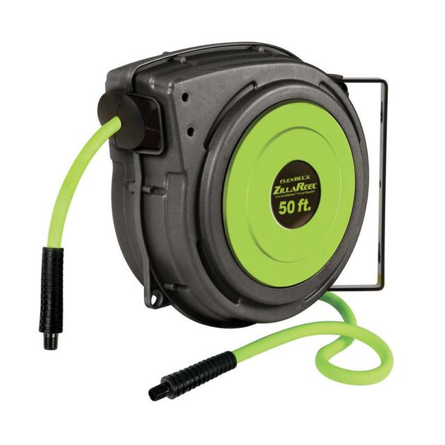 Legacy L8250FZ Flexzilla 3/8" x 50' ZillaReel Retractable Enclosed Plastic Air Hose Reel