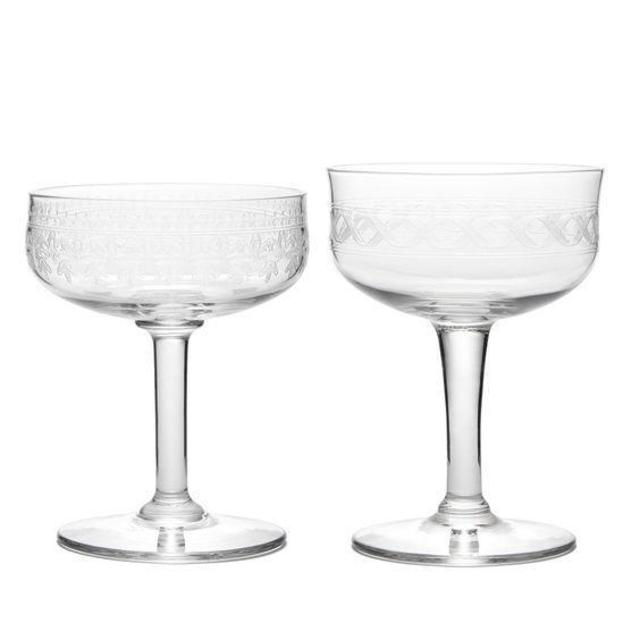 Vintage Coupe Glasses, Pair