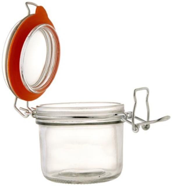 Anchor Mini Jar with Clamp Lid, 7.4-Ounce, Set of 12