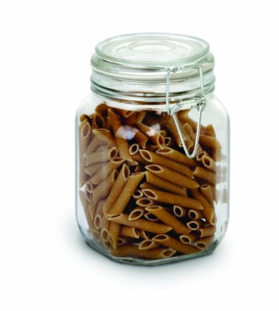 Anchor Hocking 38-Ounce Glass Jar with Hermes Clamp Top Lid, Set of 4
