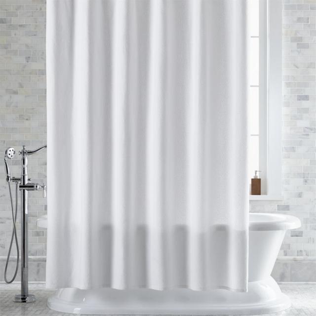 Pebble Matelassé White Shower Curtain