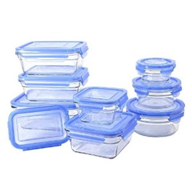 Glasslock 18 Piece Oven Safe Assortment Set, Blue