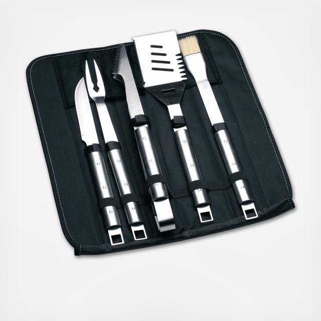 Cubo 6-Piece BBQ Tool Set with Travel Wrap by BergHOFF