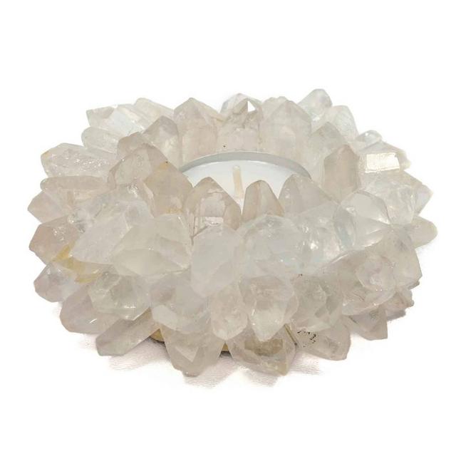 Candle Holder in Quartz Crystal