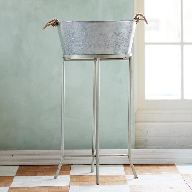 Zinc Beverage Bucket & Stand