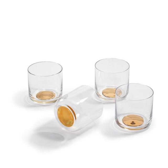 Hay Low Crystal Glass With Gold Bottom