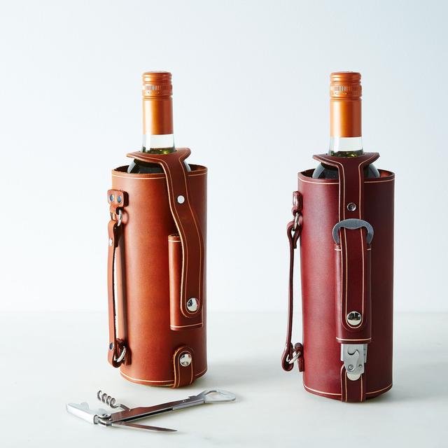 Leather-Handled Wine Carrier