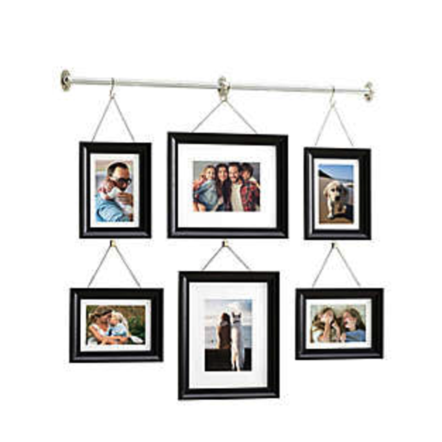 Gallery 6-Photo  Hanging Bar Frame Set in Satin Black
