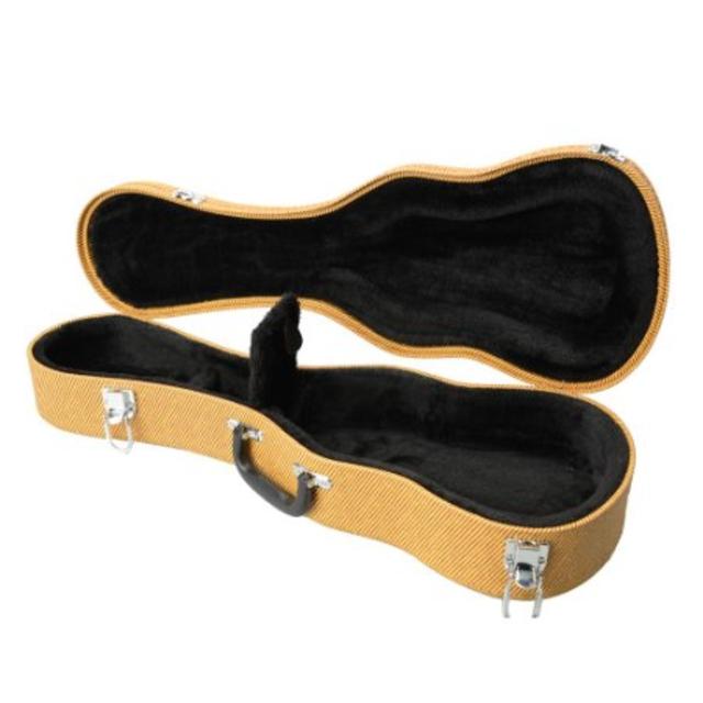 MicroMall(TM) 24" Top Grade Concert Leather Ukulele Case Yellow