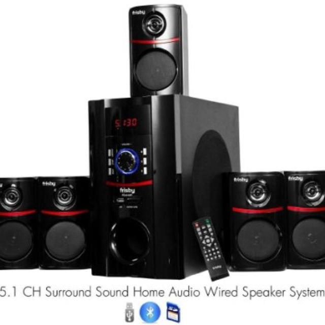 Frisby FS-5010BT 5.1 Surround Sound Home Theater Speakers System with Bluetooth USB/SD and Remote