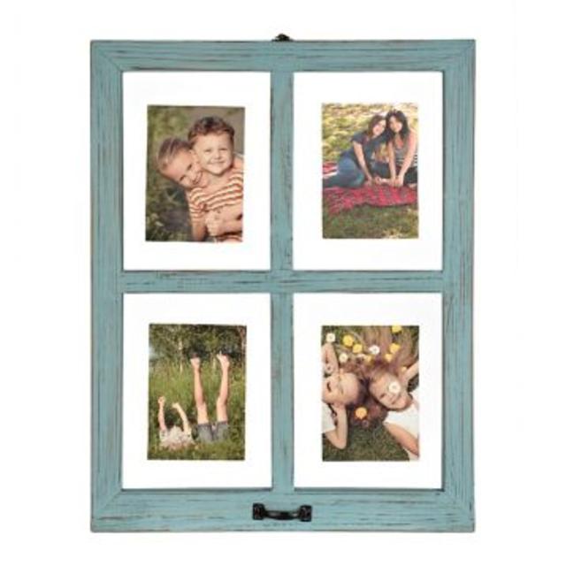 Distressed Blue Window Pane Collage Frame