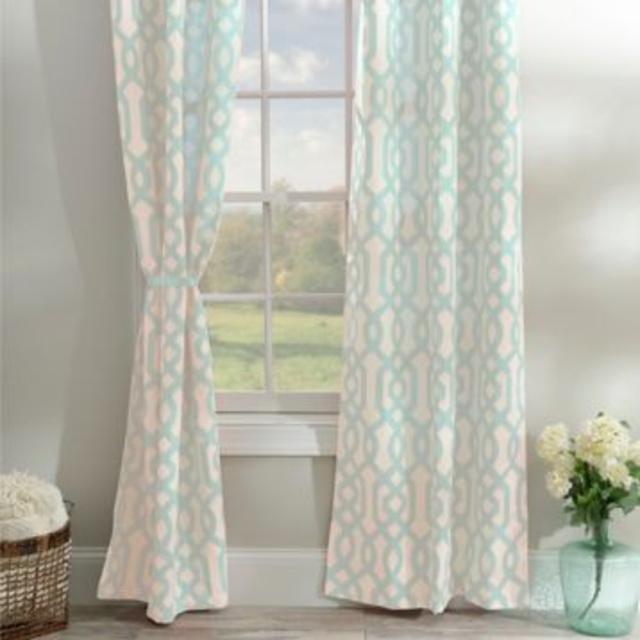 Aqua Gatehill Curtain Panel Set, 95 in.