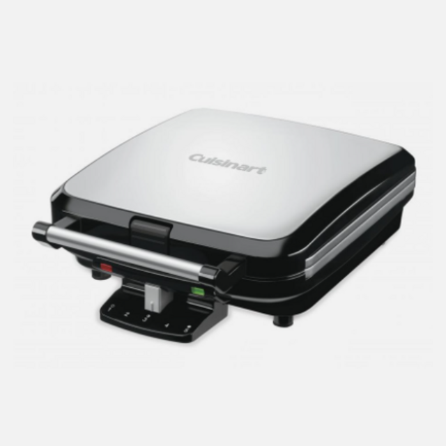Cuisinart WAF-150 4-Slice Belgian Maker Waffle Iron, Single, Silver